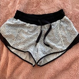 Lululemon Black & White Running Shorts with Insert